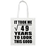 7th Birthday Took Square Root of 49 Years To Look Good - Tote Bag White