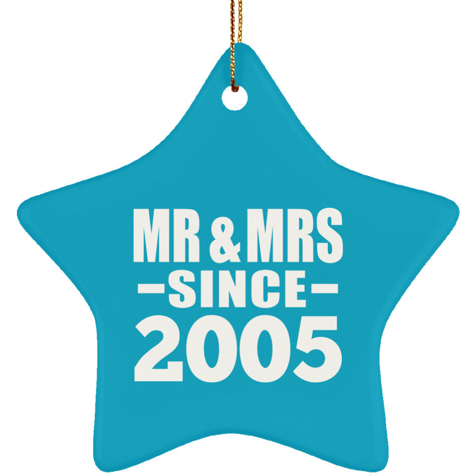 19th Anniversary Mr & Mrs Since 2005 - Star Ornament