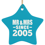 19th Anniversary Mr & Mrs Since 2005 - Star Ornament