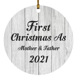 First Christmas As Mother & Father 2021 - Circle Ornament F