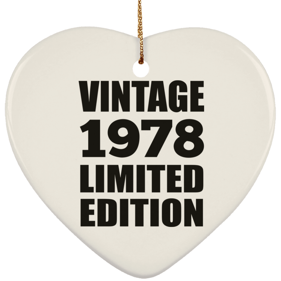 46th Birthday Vintage 1978 Limited Edition - Heart Ornament