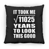 105th Birthday Took Square Root of 11025 Years To Look Good - Throw Pillow Black