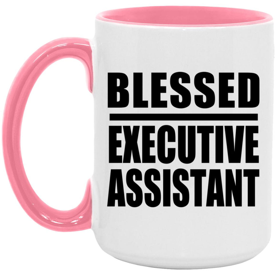 Blessed Executive Assistant - 15oz Accent Mug Pink