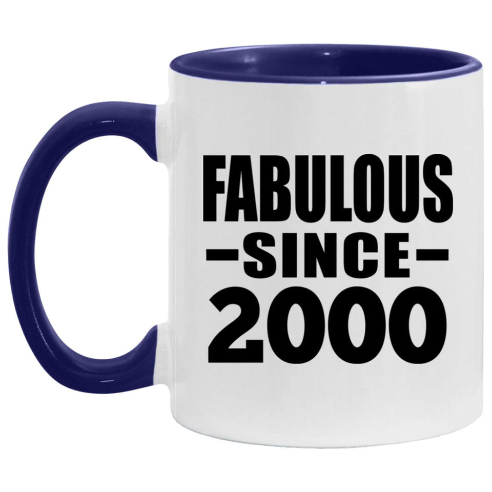 24th Birthday Fabulous Since 2000 - 11oz Accent Mug Purple