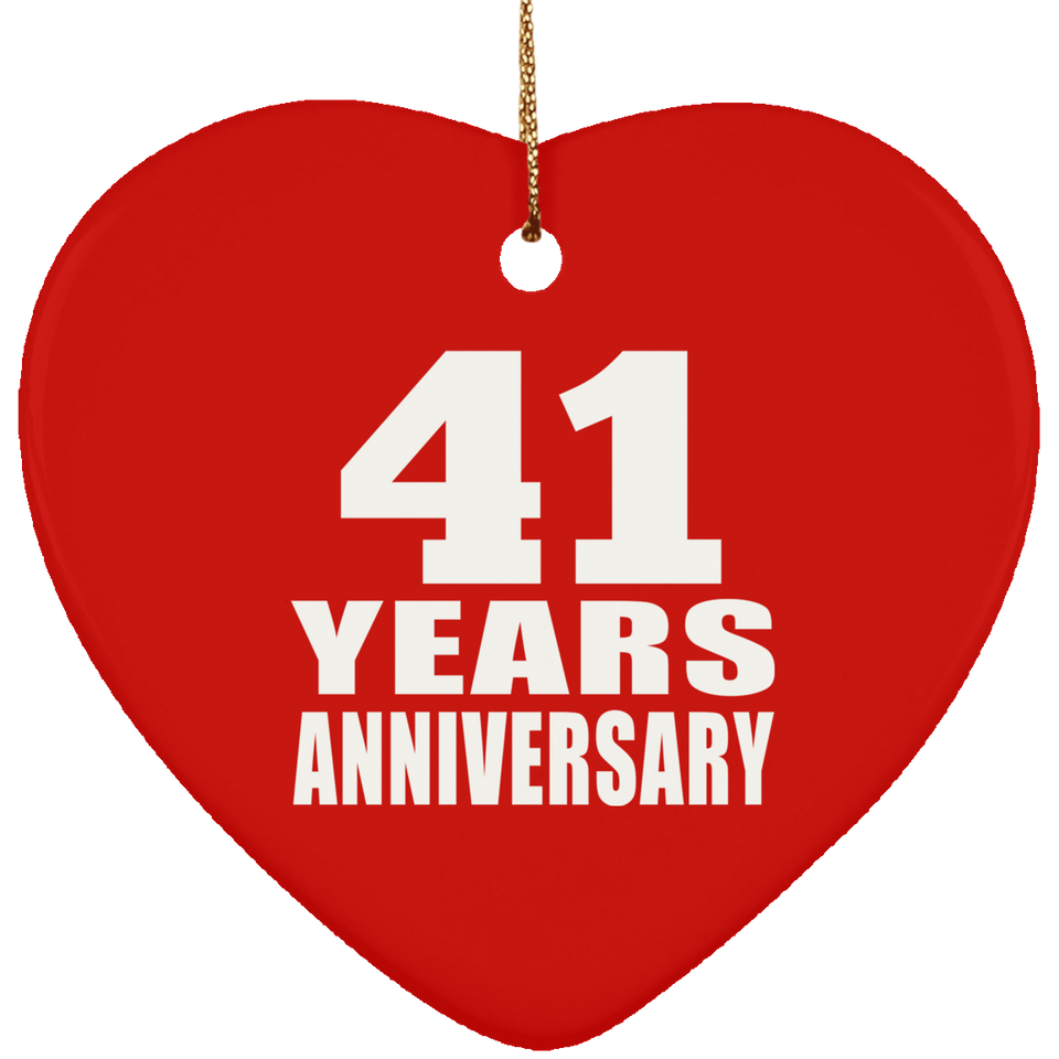 41st Anniversary 41 Years - Heart Ornament
