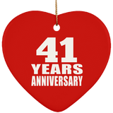 41st Anniversary 41 Years - Heart Ornament