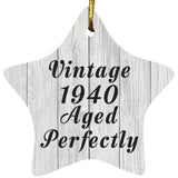 84th Birthday Vintage 1940 Aged Perfectly - Star Ornament F