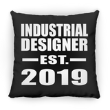 Industrial Designer Established EST. 2019 - Throw Pillow Black