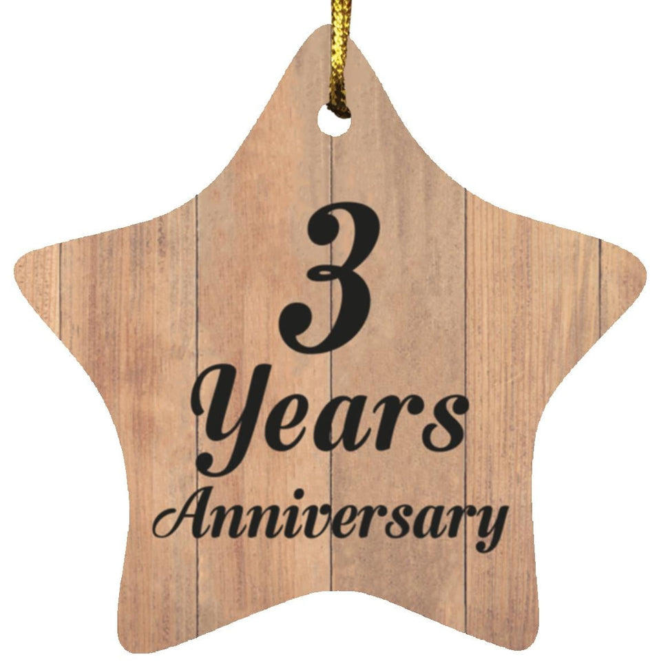 3rd Anniversary 3 Years Anniversary - Star Ornament C