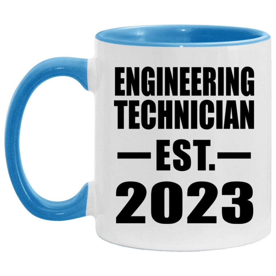 Engineering Technician Established EST. 2023 - 11oz Accent Mug Blue