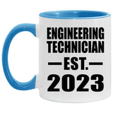 Engineering Technician Established EST. 2023 - 11oz Accent Mug Blue