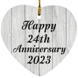 Happy 24th Anniversary 2023 - Heart Ornament F