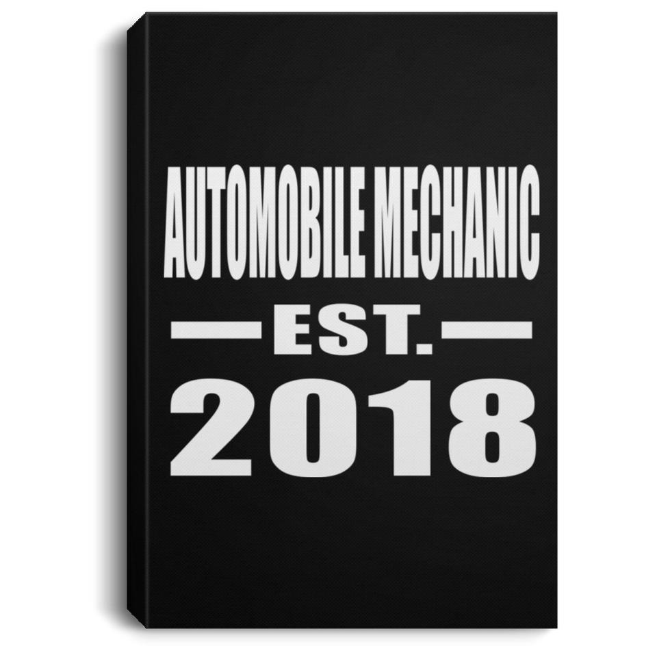 Automobile Mechanic Established EST. 2018 - Canvas Portrait