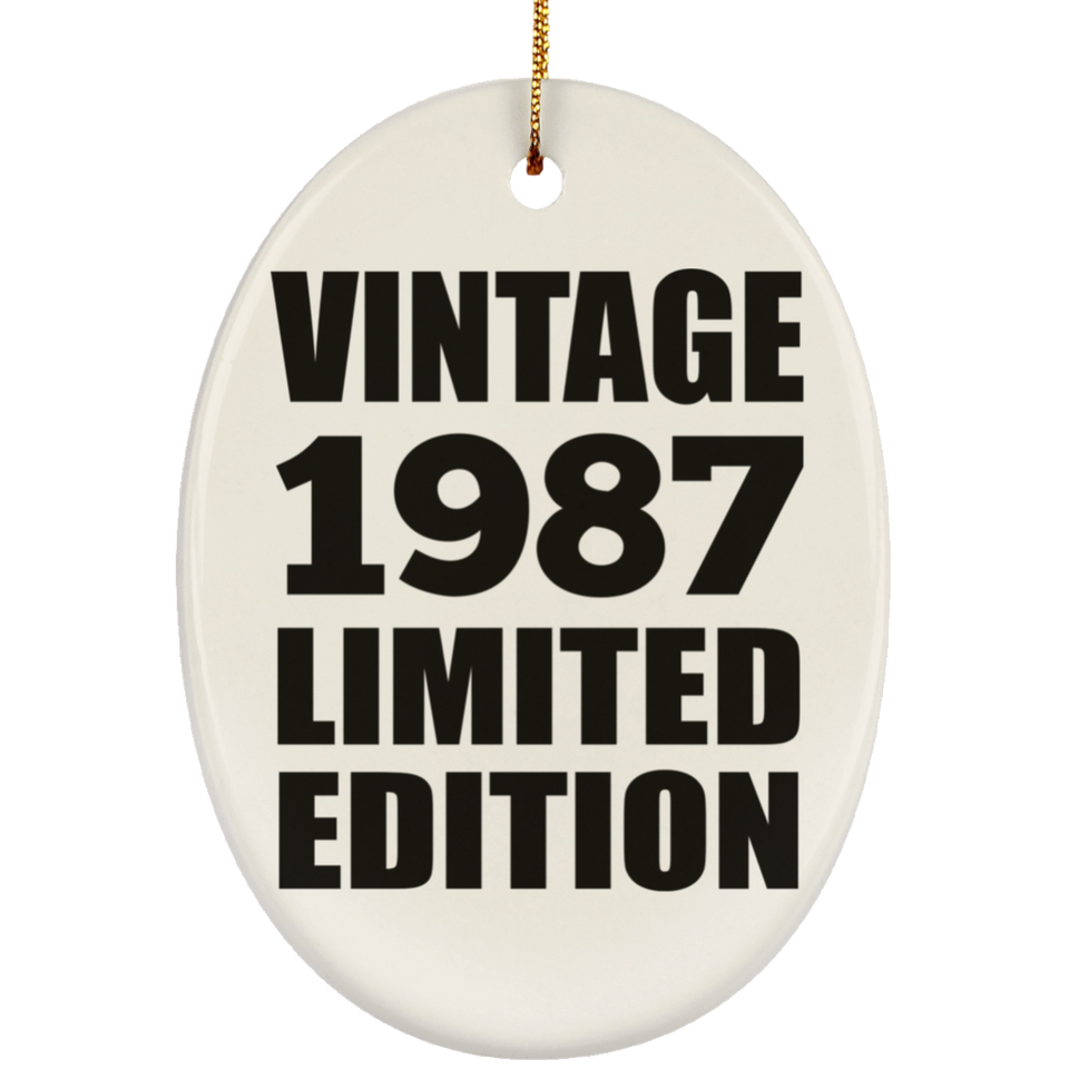 37th Birthday Vintage 1987 Limited Edition - Oval Ornament
