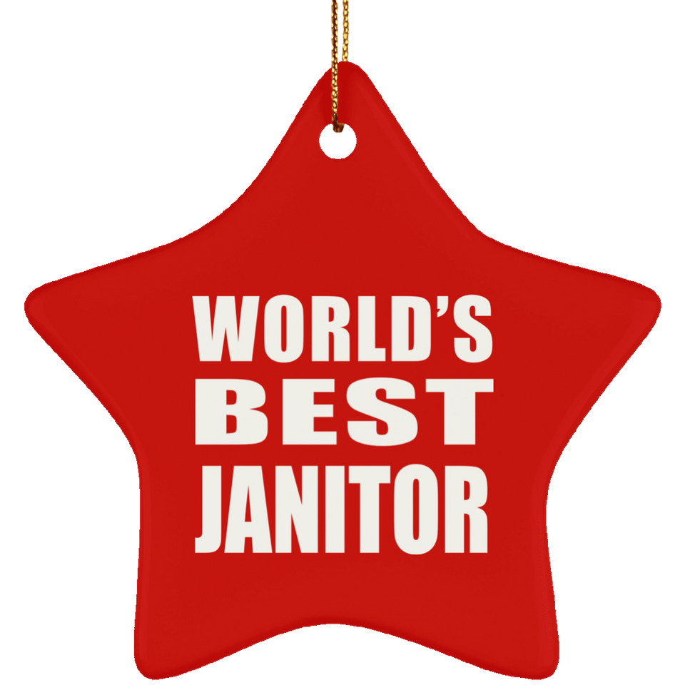 World's Best Janitor - Star Ornament