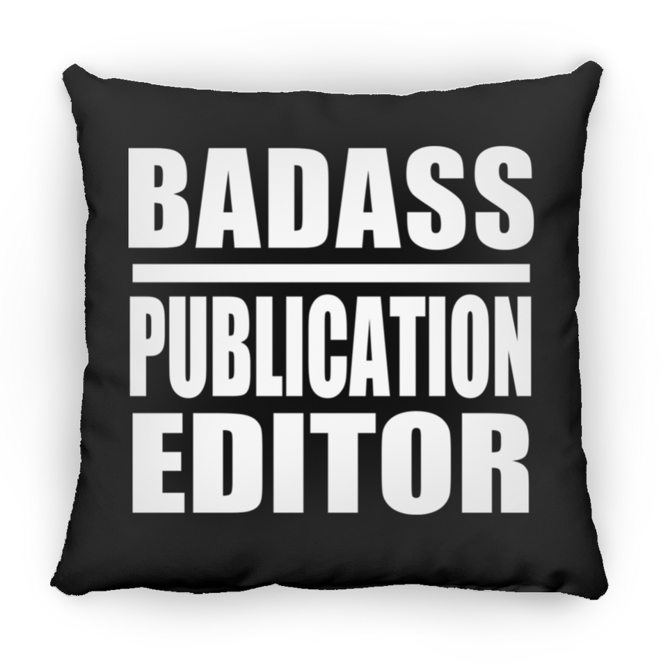 Badass Publication Editor - Throw Pillow Black