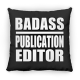 Badass Publication Editor - Throw Pillow Black