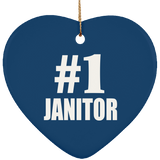 Number One #1 Janitor - Heart Ornament