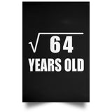 8th Birthday Square Root of 64 Years Old - Poster Portrait