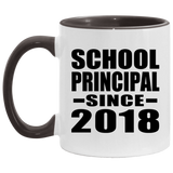 School Principal Since 2018 - 11oz Accent Mug Black