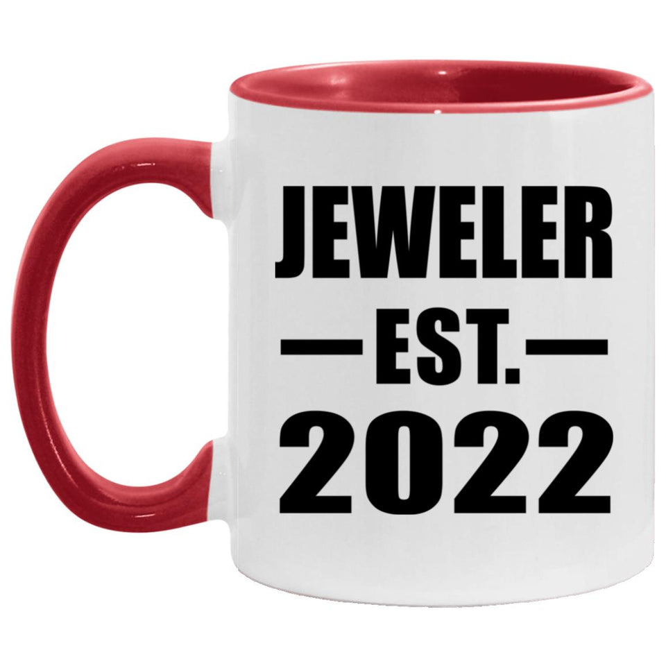 Jeweler Established EST. 2022 - 11oz Accent Mug Red