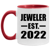 Jeweler Established EST. 2022 - 11oz Accent Mug Red