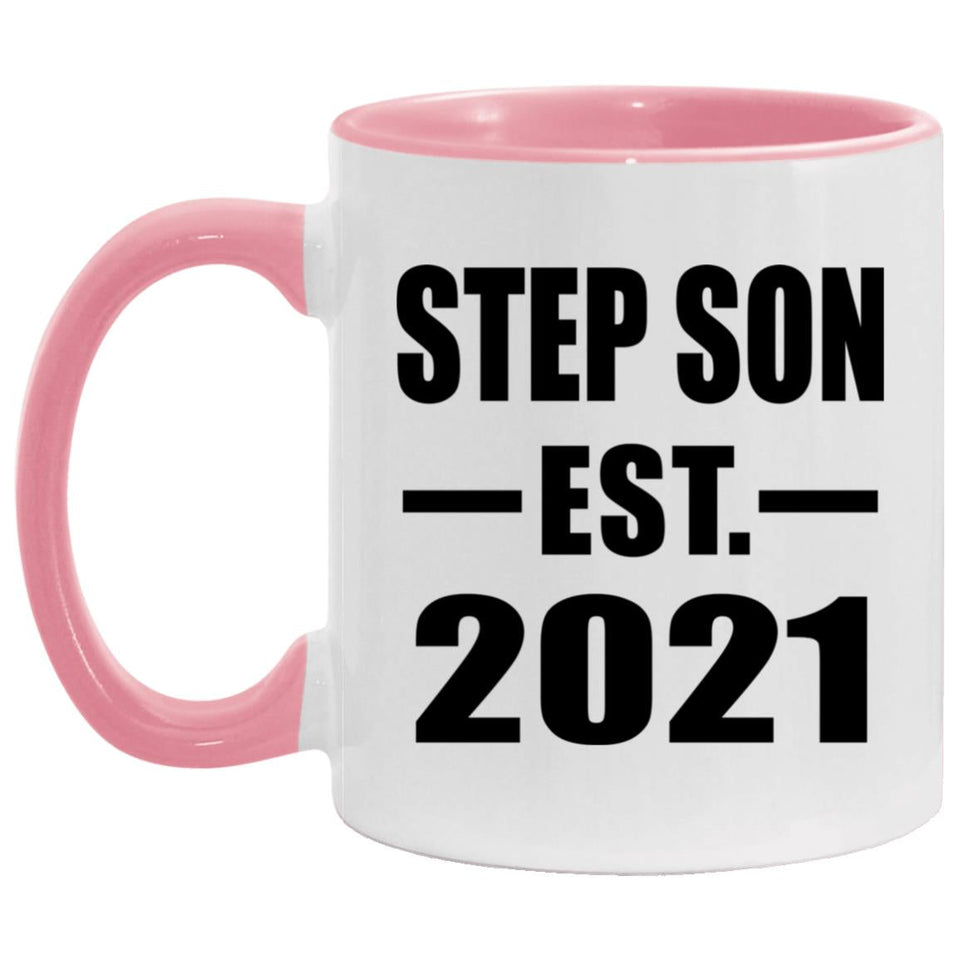 Step Son Established EST. 2021 - 11oz Accent Mug Pink
