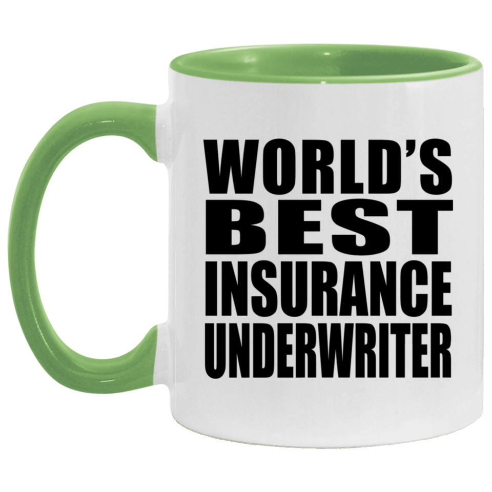 World's Best Insurance Underwriter - 11oz Accent Mug Green
