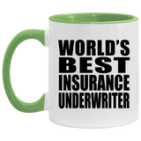 World's Best Insurance Underwriter - 11oz Accent Mug Green