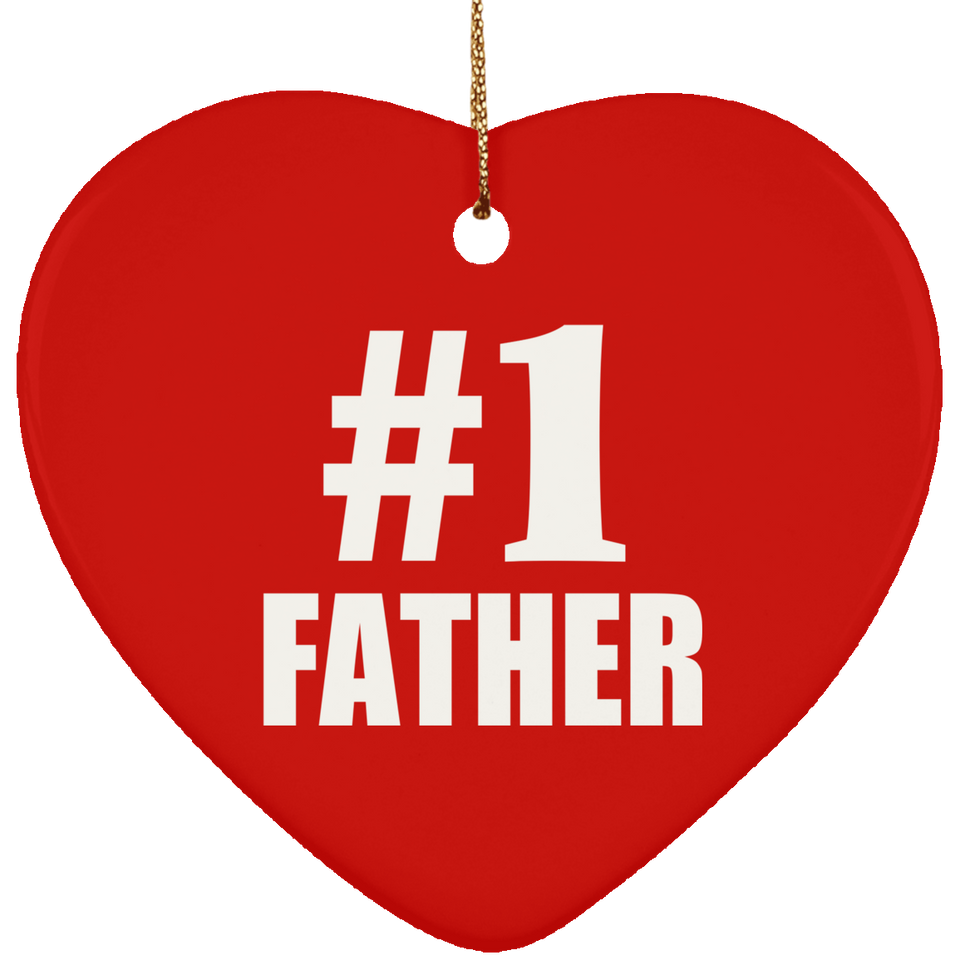 Number One #1 Father - Heart Ornament