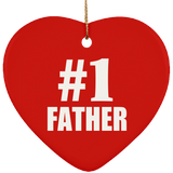 Number One #1 Father - Heart Ornament