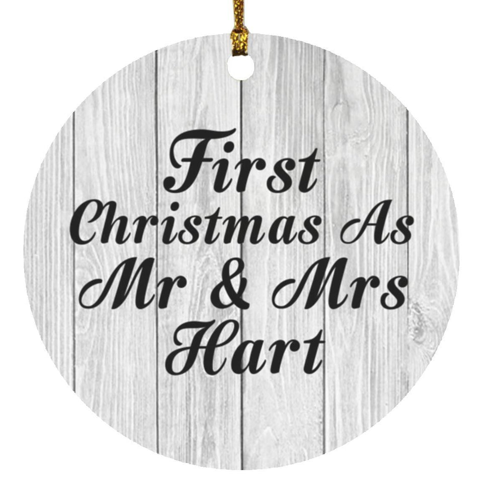 First Christmas As Mr & Mrs Hart - Circle Ornament F