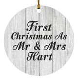 First Christmas As Mr & Mrs Hart - Circle Ornament F