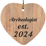 Archeologist Established Est. 2024 - Heart Ornament C
