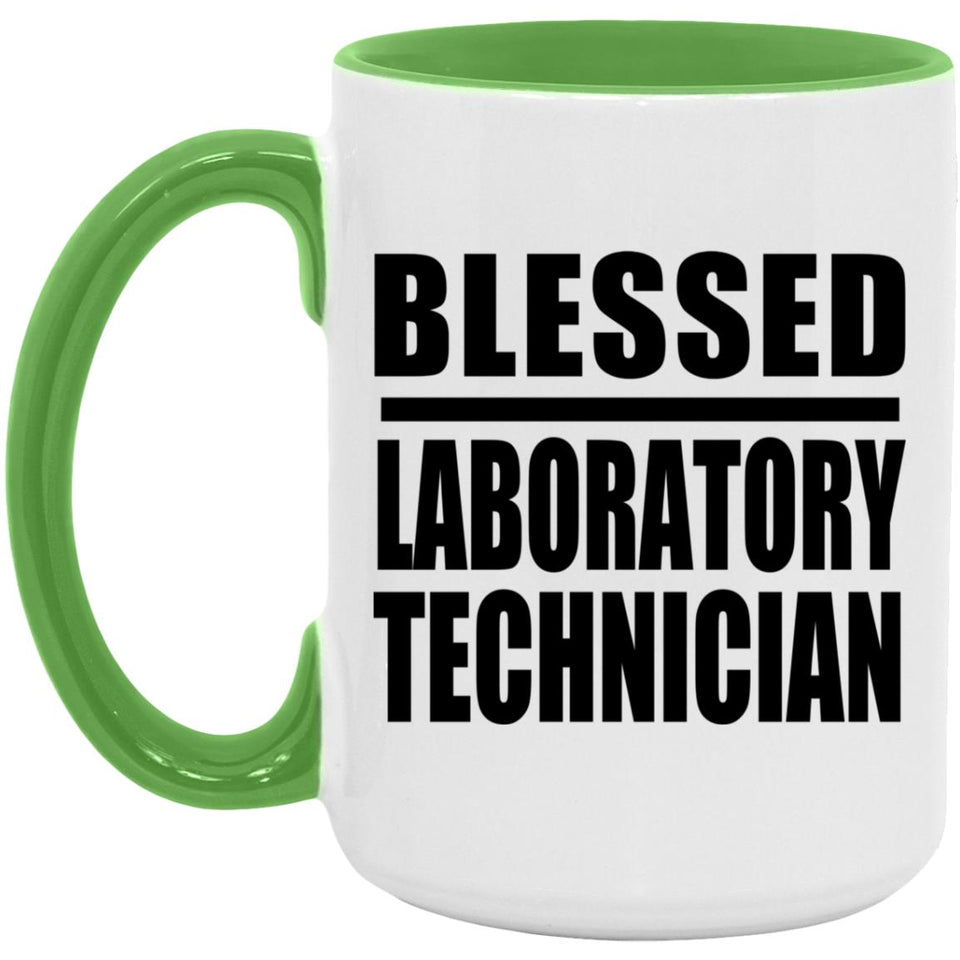 Blessed Laboratory Technician - 15oz Accent Mug Green