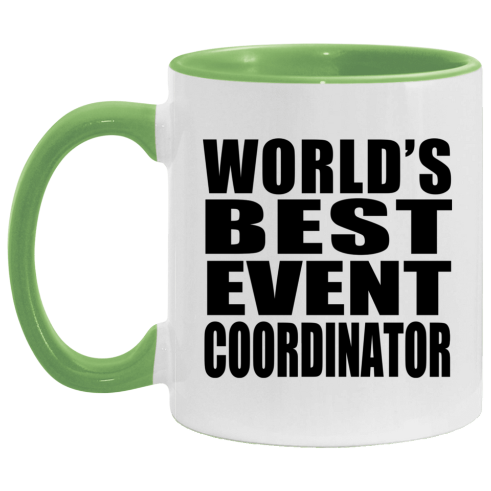 World's Best Event Coordinator - 11oz Accent Mug Green