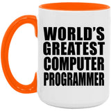 World's Greatest Computer Programmer - 15oz Accent Mug Orange