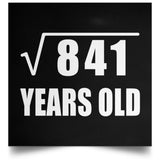 29th Birthday Square Root of 841 Years Old - Poster Square