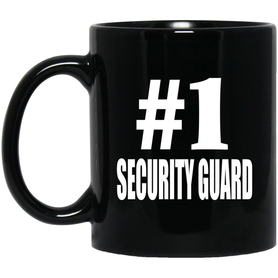 Number One #1 Security Guard - 11 Oz Coffee Mug Black