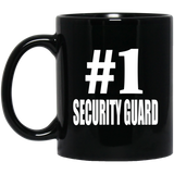 Number One #1 Security Guard - 11 Oz Coffee Mug Black