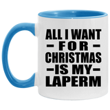 All I Want For Christmas Is My Laperm - 11oz Accent Mug Blue
