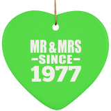 47th Anniversary Mr & Mrs Since 1977 - Heart Ornament