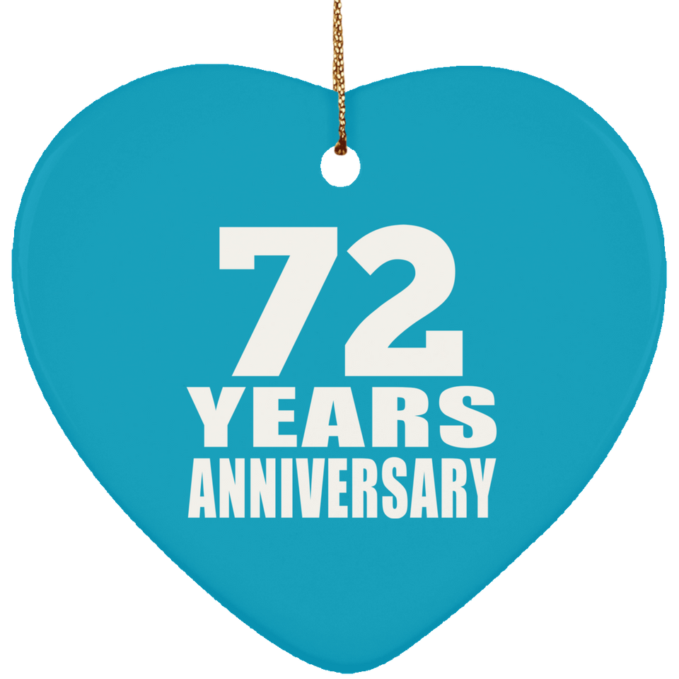 72nd Anniversary 72 Years - Heart Ornament