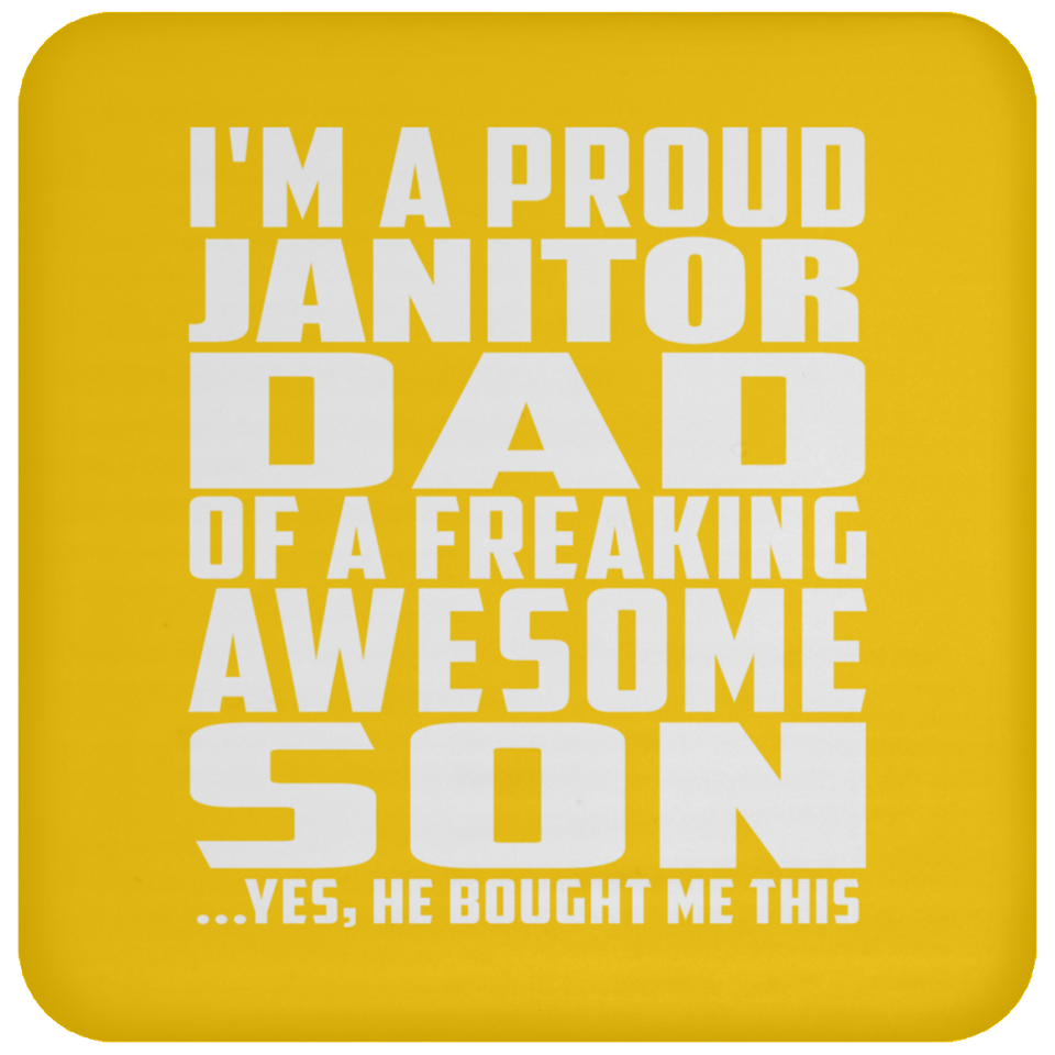 Proud Janitor Dad Of Awesome Son - Drink Coaster
