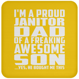 Proud Janitor Dad Of Awesome Son - Drink Coaster