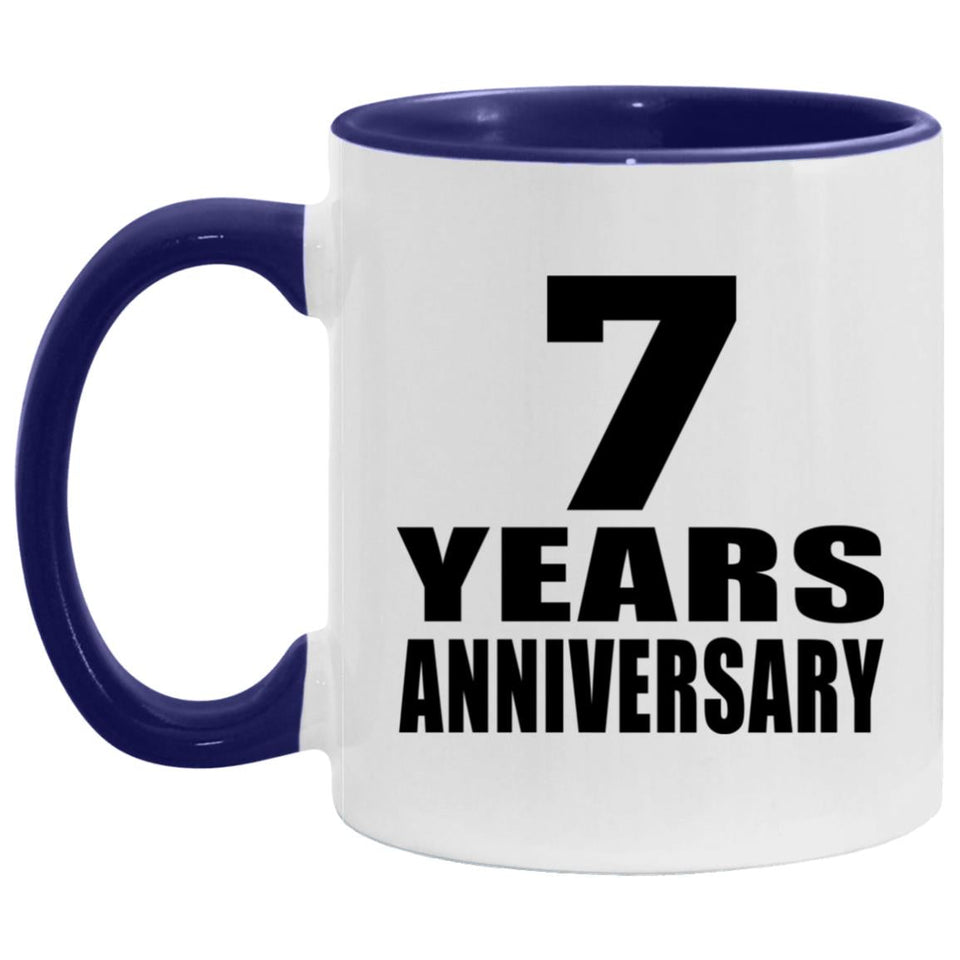 7th Anniversary 7 Years - 11oz Accent Mug Purple