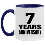 7th Anniversary 7 Years - 11oz Accent Mug Purple
