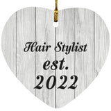 Hair Stylist Established Est. 2022 - Heart Ornament F