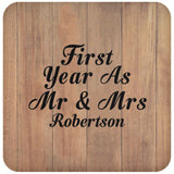 First Year As Mr & Mrs Robertson - Drink Coaster C