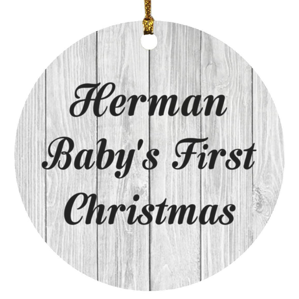 Herman Baby's First Christmas - Circle Ornament F